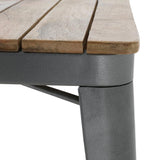 Table à manger à plateau à lattes en bois de manguier et piètement gris acier Bolero Bistro 650 mm - NISBETS