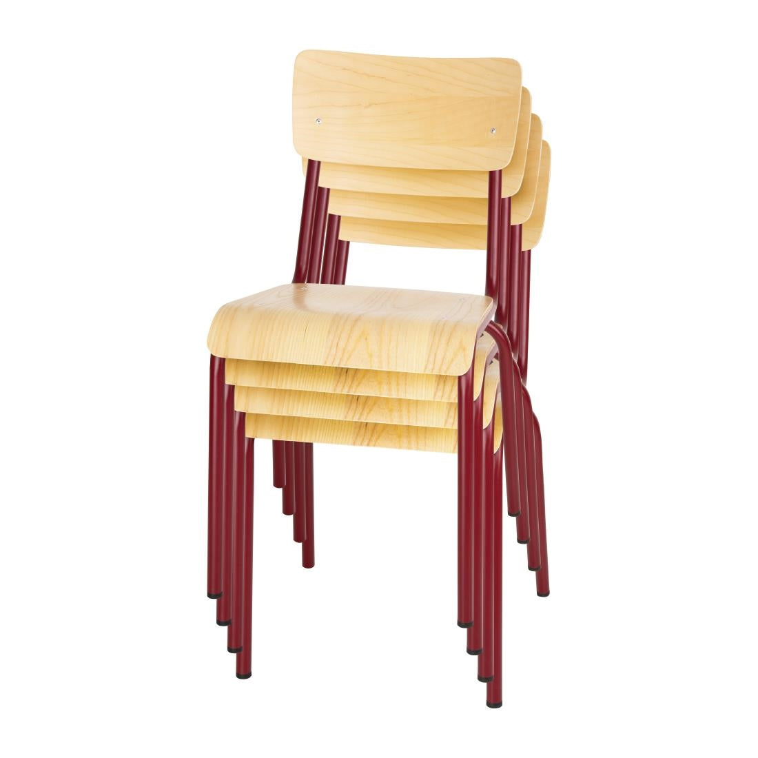 Chaises avec assise et dossier en bois Bolero Cantina rouges (lot de 4)