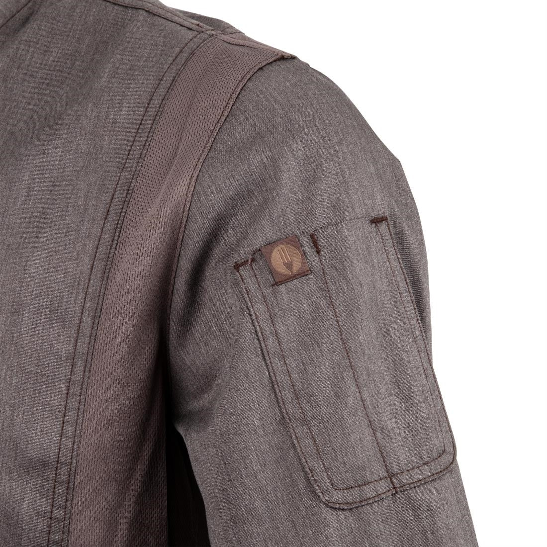 Veste de cuisine mixte légère à fermeture éclair Hartford Chef Works Urban gris graphite M - NISBETS