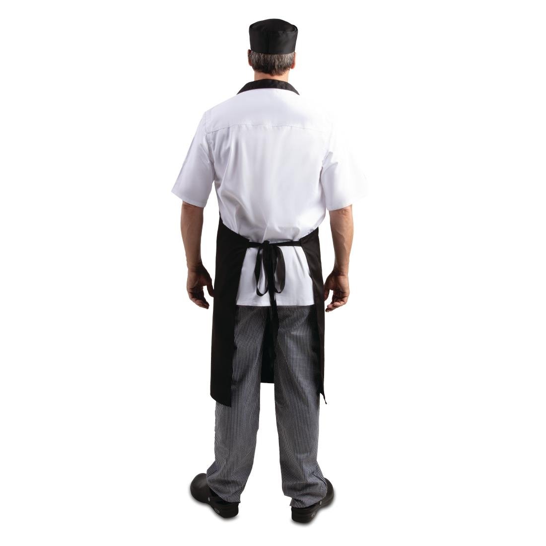 Tabliers bavette en polycoton Whites noirs (lot de 5)