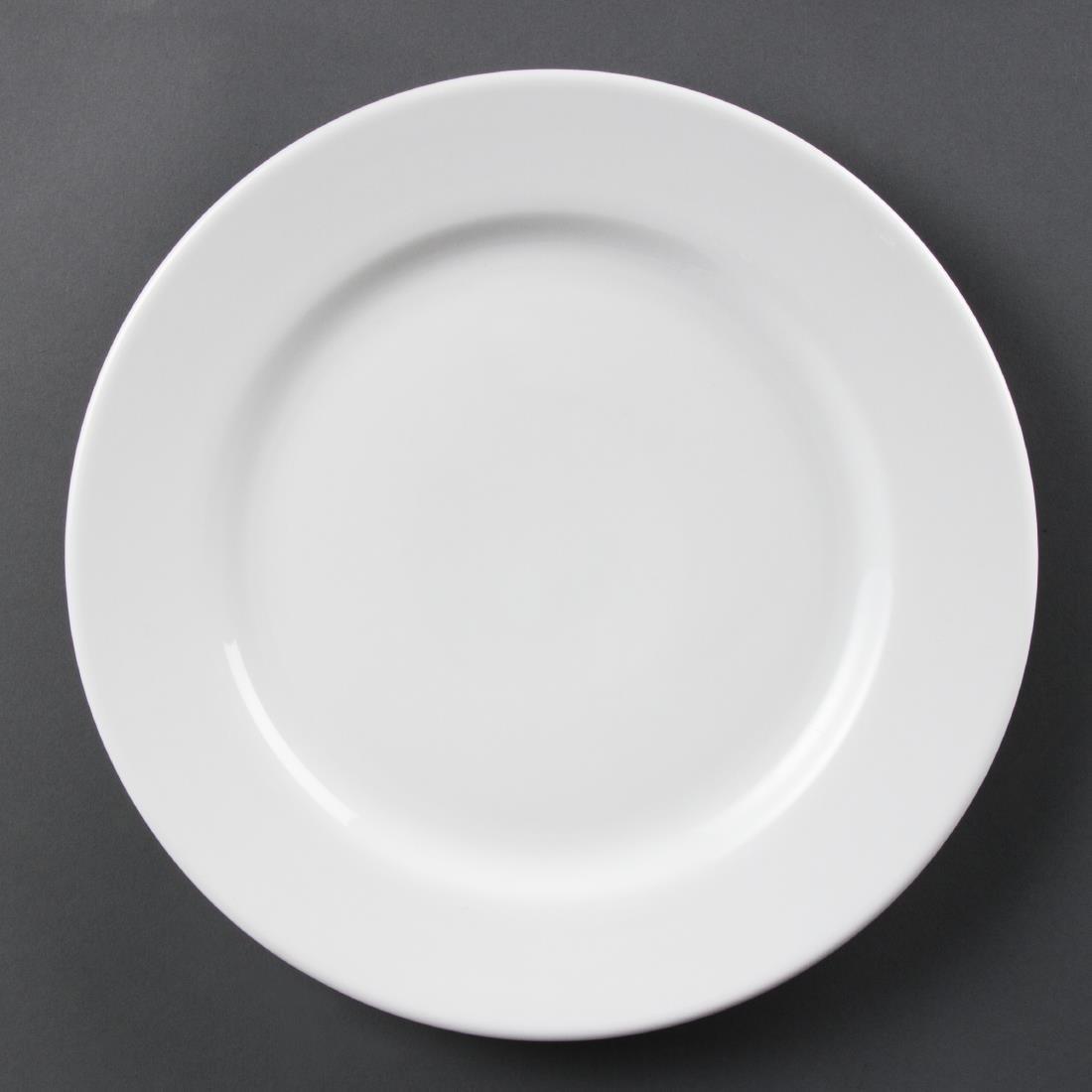 Assiettes à bord étroit blanches Olympia 230mm (Lot de 12)