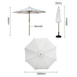 Parasol rond gris Bolero 3m - NISBETS