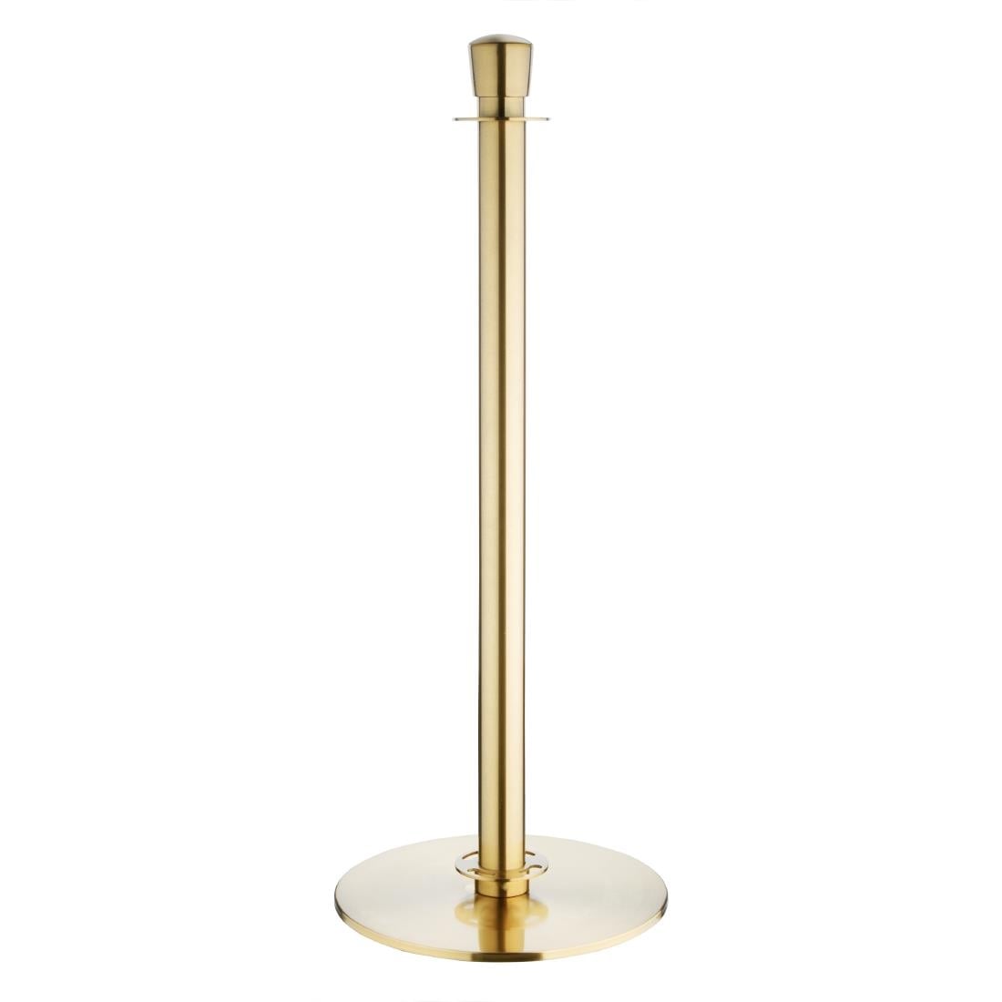 Poteaux d'accueil à base plate Bolero en laiton brossé (lot de 2) - NISBETS