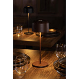 Lampe de table avec abat-jour rond Olympia Lucca marron 300mm