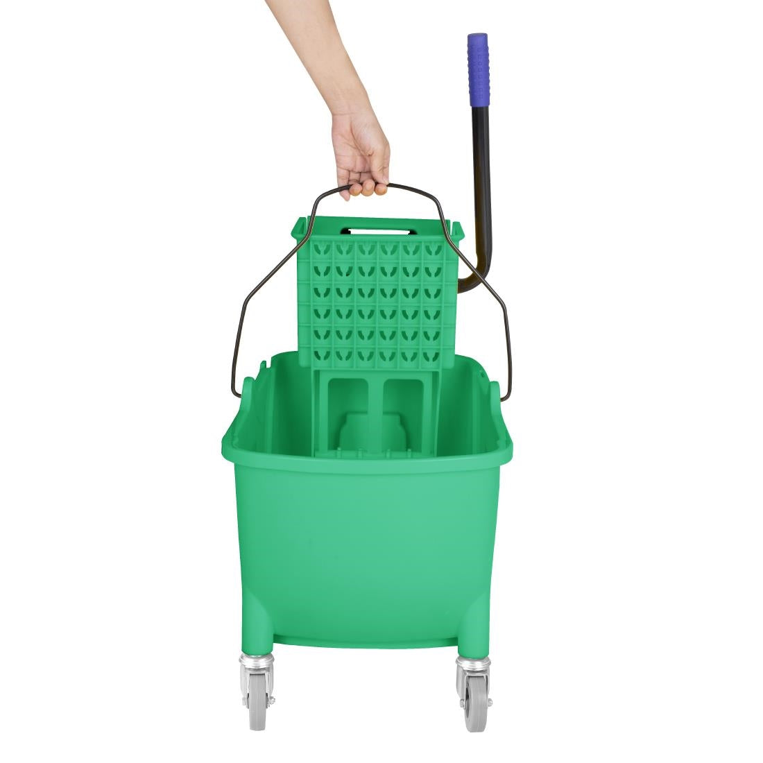 Seau essoreur avec pédale de vidange Jantex 30L vert