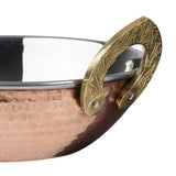 Plat Kadai en cuivre avec poignées en inox revêtement laiton Olympia 660ml