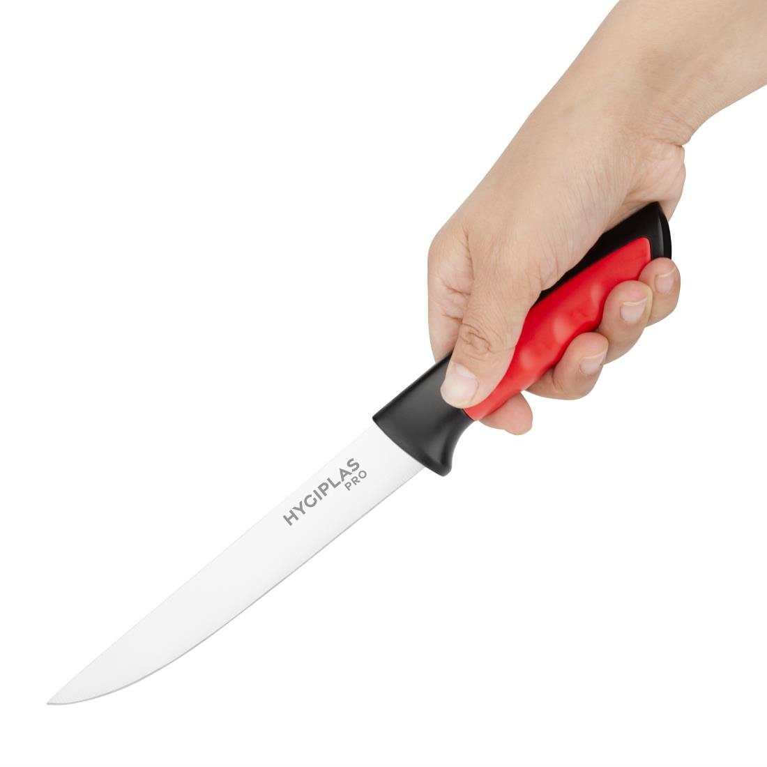 Couteau à désosser Hygiplas Pro rouge 15cm - NISBETS
