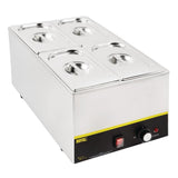 Ensemble de 4 bacs GN 1/4 en inox avec couvercles Vogue - NISBETS