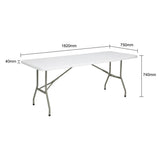 Table pliante rectangulaire Bolero blanche 1,8m - NISBETS