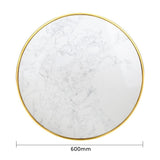 Plateau de table rond en marbre blanc avec bord effet laiton Bolero 600 mm - NISBETS