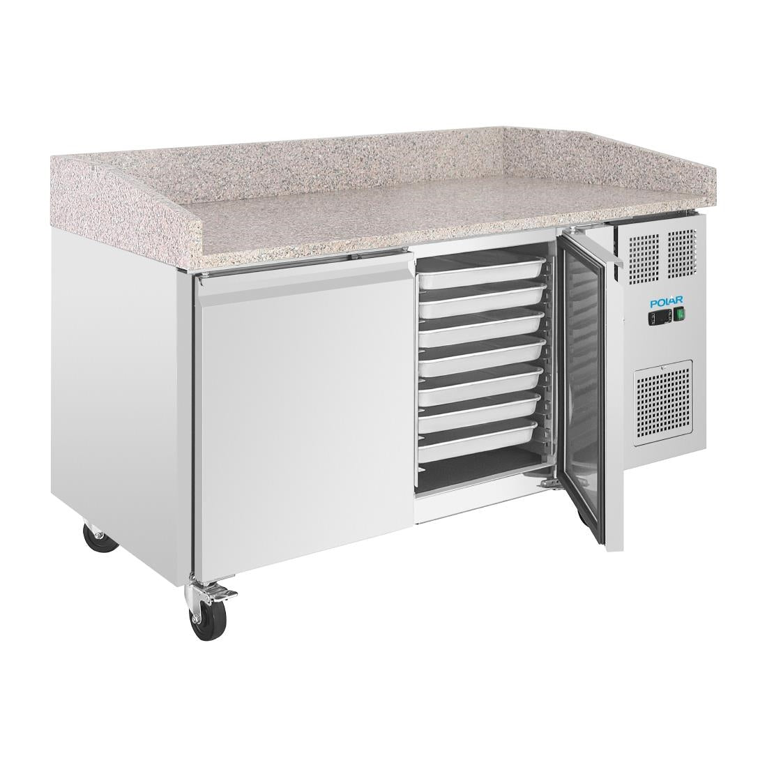 Comptoir à pizza 2 portes avec dessus en granit  Polar Série U 428L
