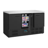 Table réfrigérée positive trois portes Polar série G noire 400 L - NISBETS