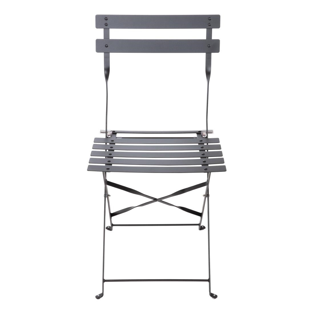 Ensemble table et 2 chaises pliantes d'extérieur en acier noir Bolero