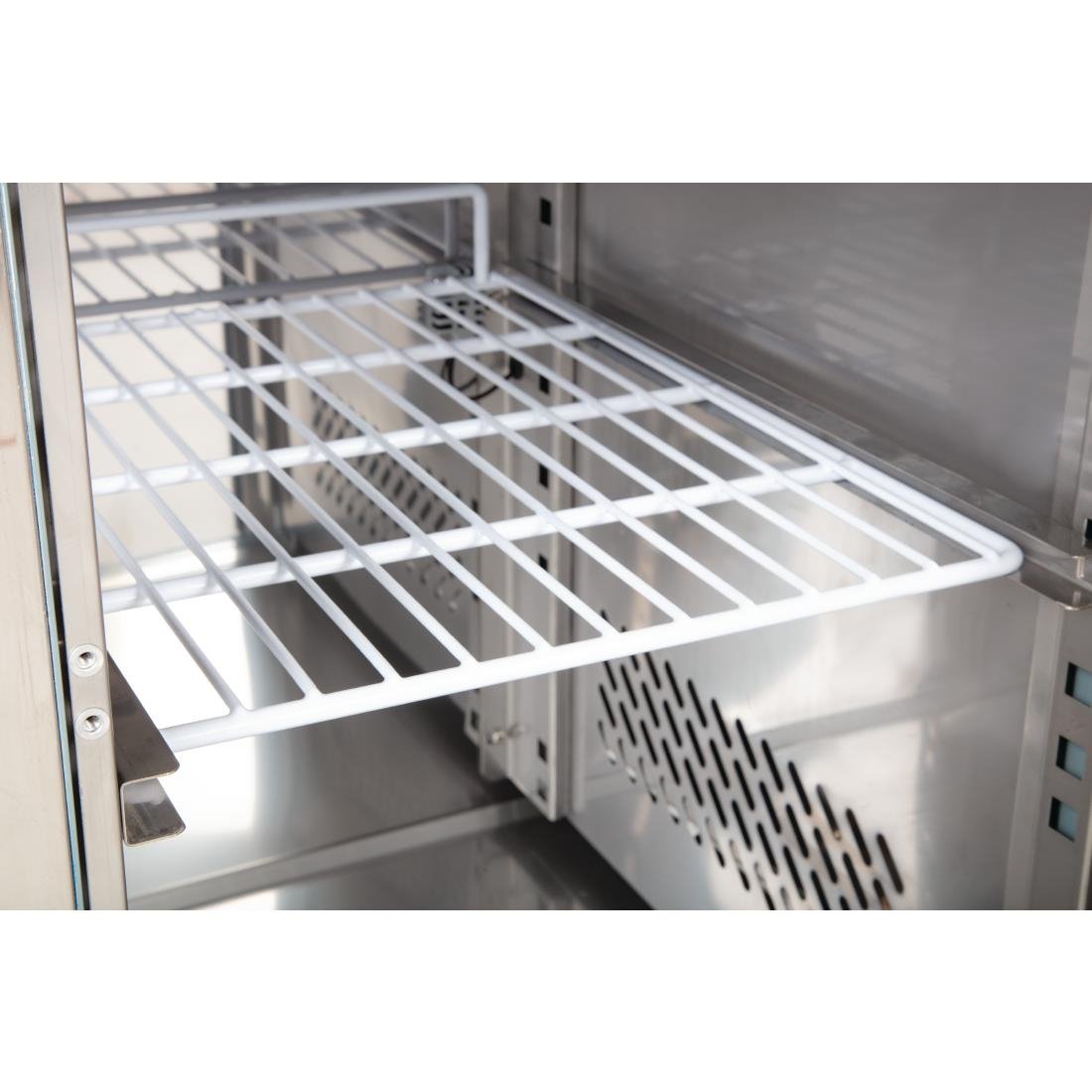 Table réfrigérée positive 2 portes Polar Série U avec dosseret 282L