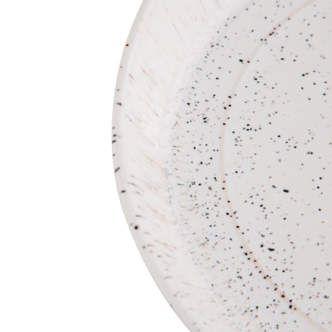 Bols plats ronds mouchetés blancs Olympia Cavolo 220mm (lot de 4)