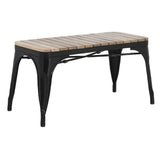 Banc d'intérieur à lattes en bois de manguier et cadre - NISBETS