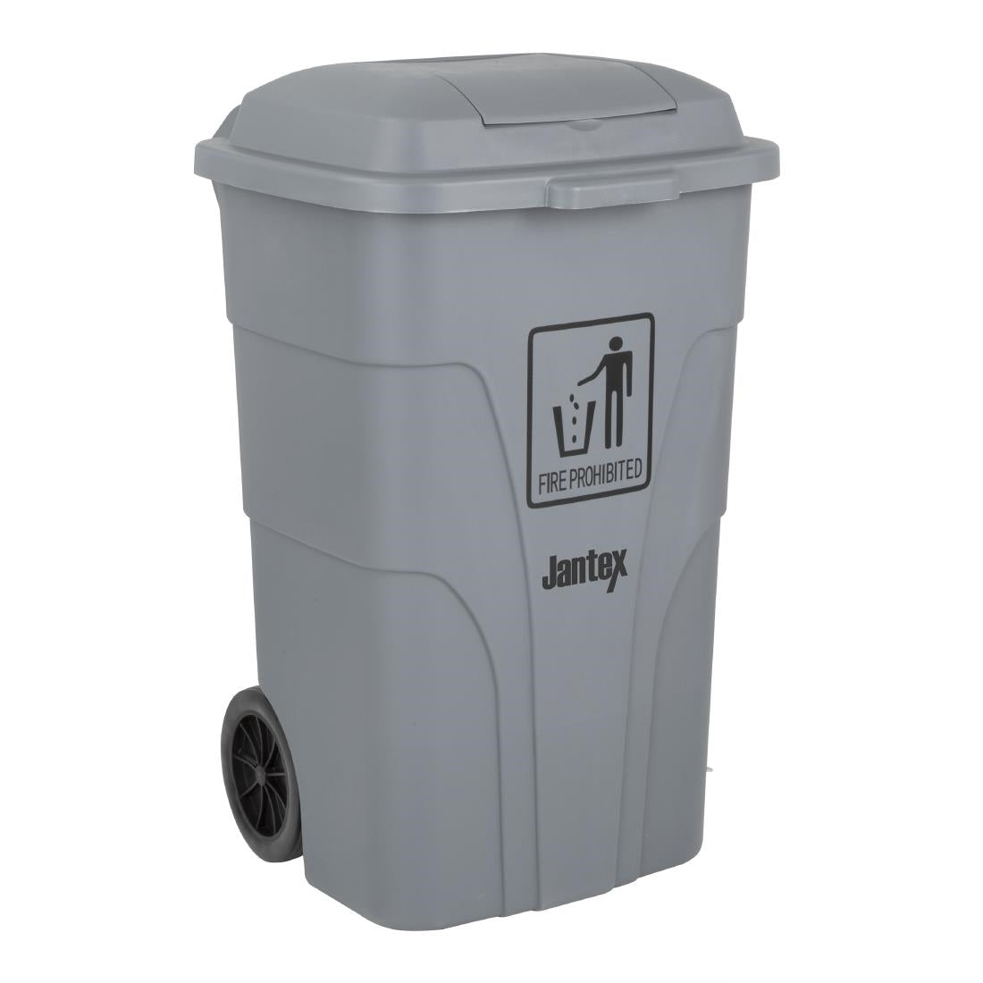 Poubelle à roulettes  avec pédale Jantex 120L grise