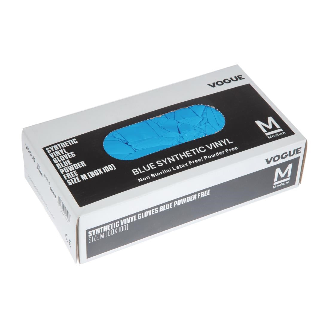 Gants alimentaires en vinyle non poudrés Hygiplas bleus (Lot de 100) - Taille L