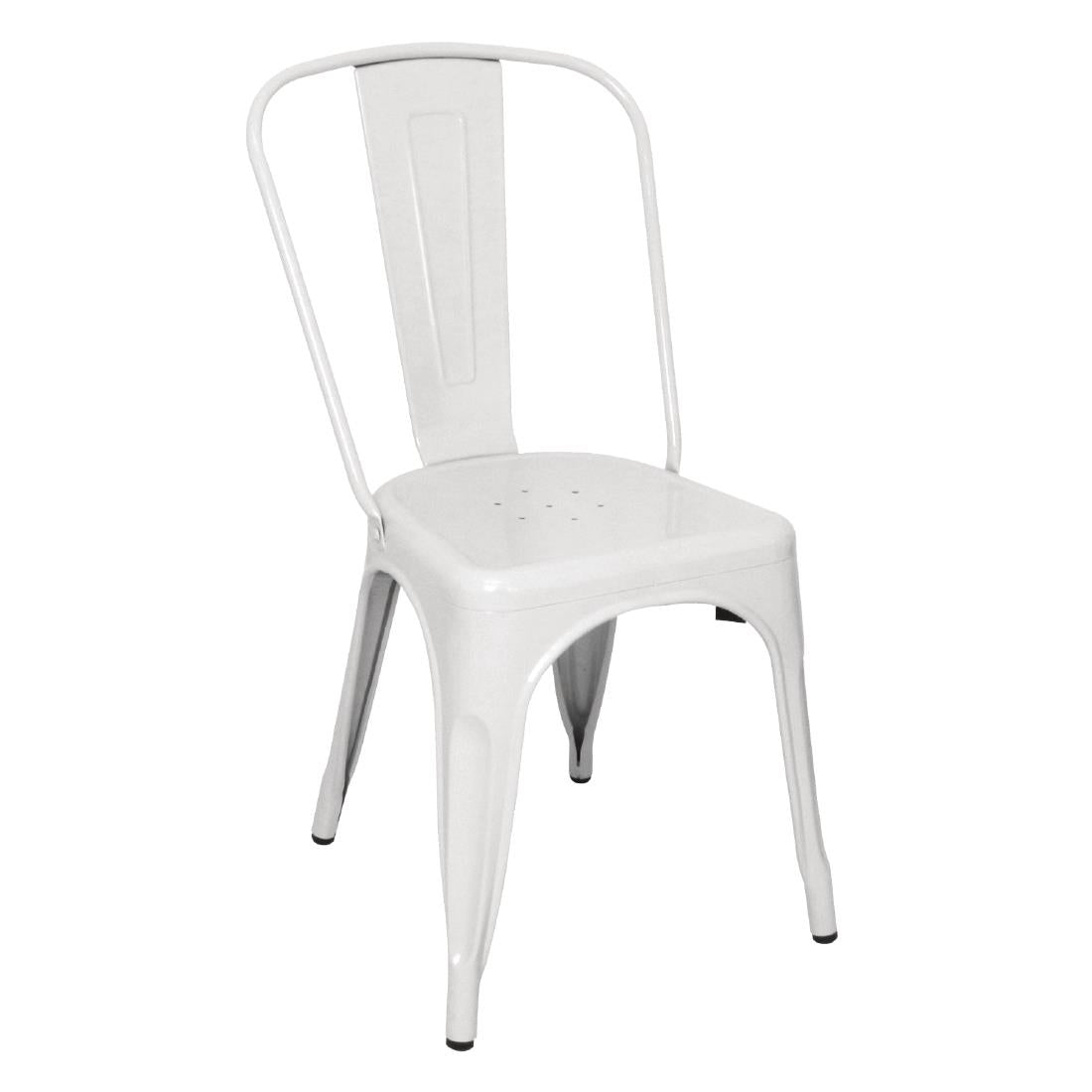 Chaises en acier blanc Bolero Bistro (lot de 4)