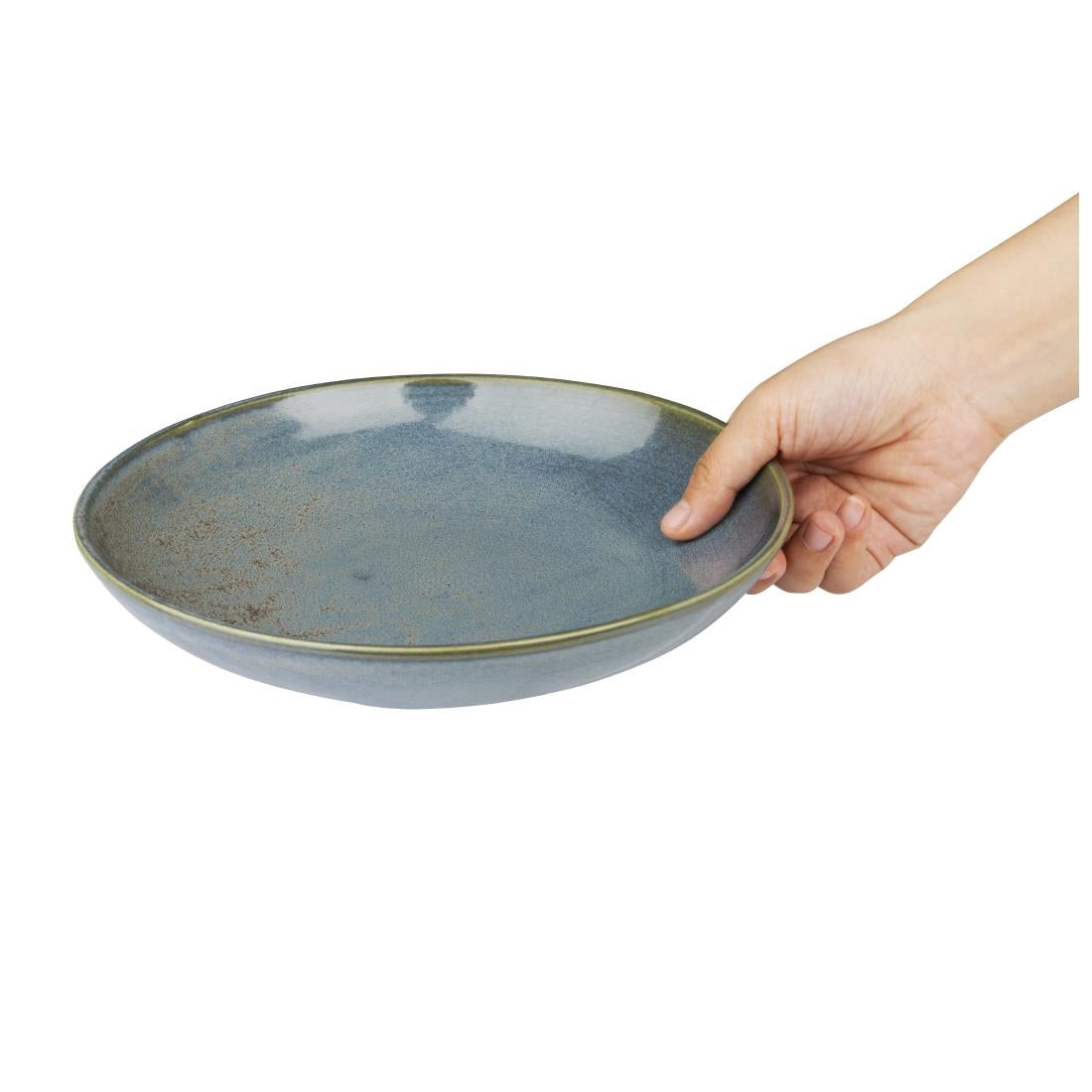 Assiettes creuses Olympia Ember Blue 230mm (lot de 4)