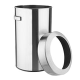 Poubelle en acier brossé Bolero avec couvercle ouvert 70L