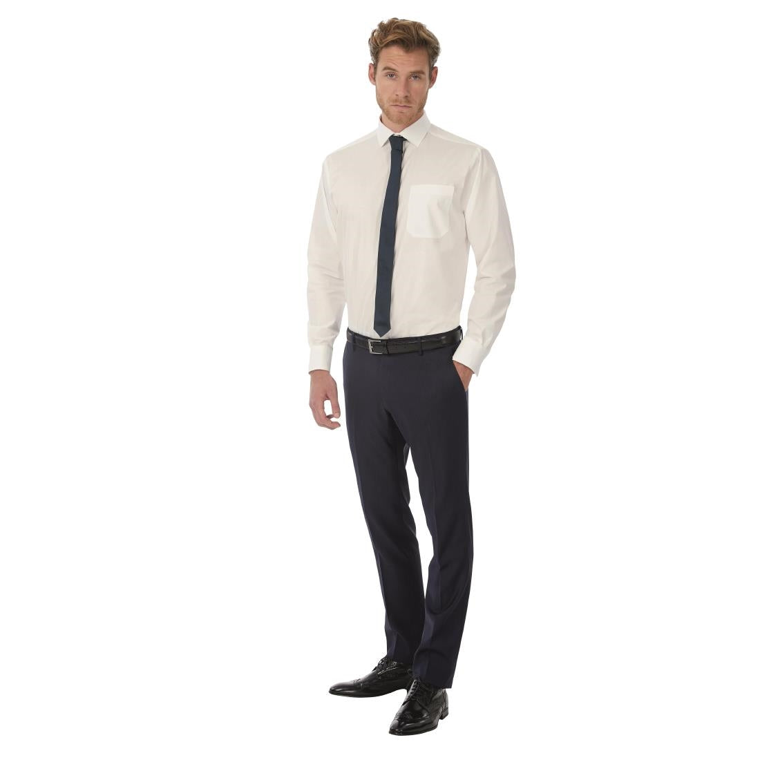 Chemises homme blanches B&C Heritage LSL taille XXXXL - NISBETS
