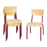 Chaises avec assise et dossier en bois Bolero Cantina rouges (lot de 4)