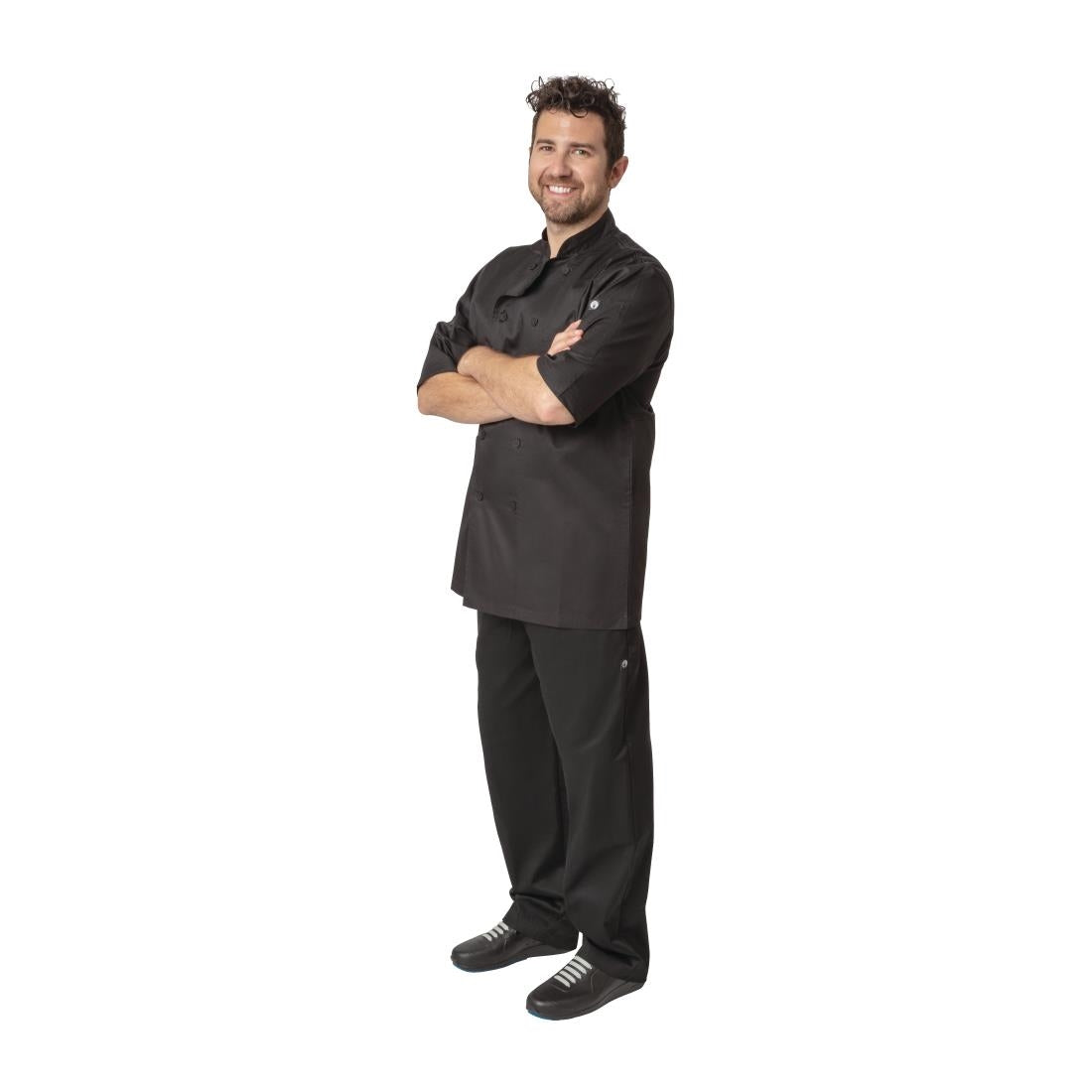 Veste de cuisine mixte Cool Vent Chef Works Montreal noire - NISBETS