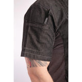 Veste mixte à boutons pression manches courtes Chef Works Tribeca denim noir S - NISBETS