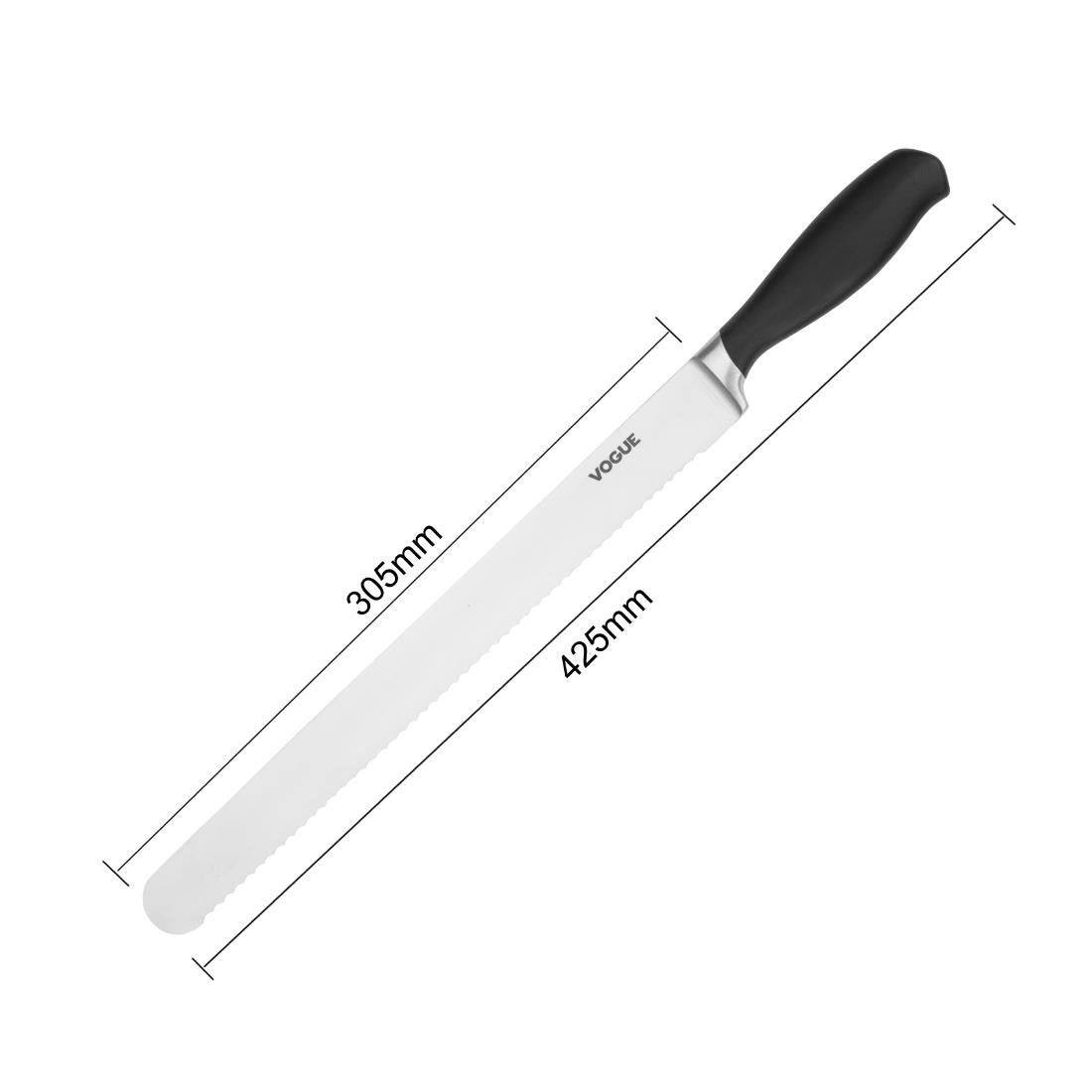 Couteau à trancher dentelé Soft Grip Vogue 30cm - NISBETS