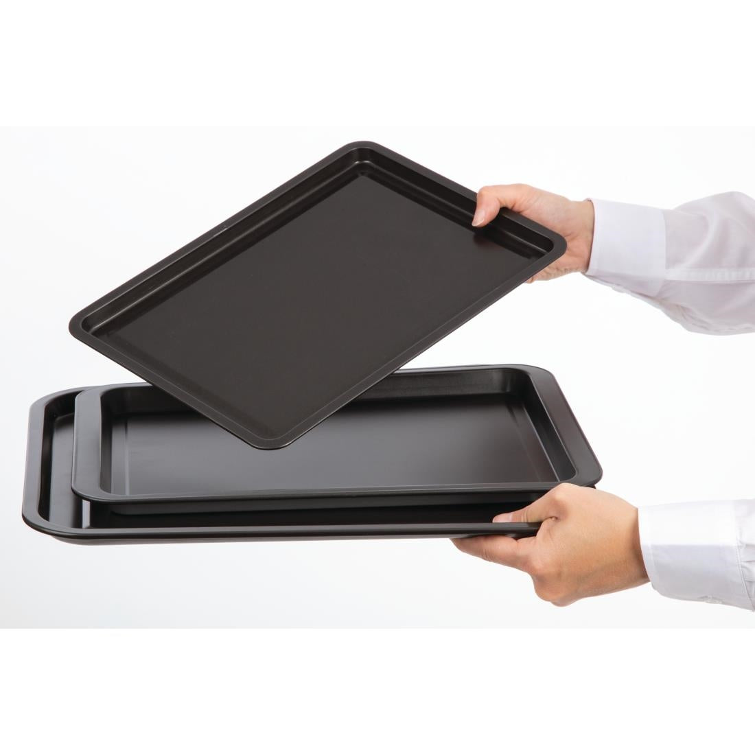 Lot de 3 plaques de cuisson antiadhésives Nisbets Essentials