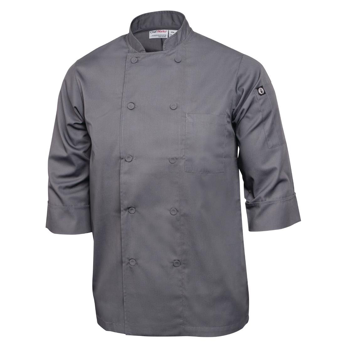Veste de cuisine mixte Chef Works grise S - NISBETS