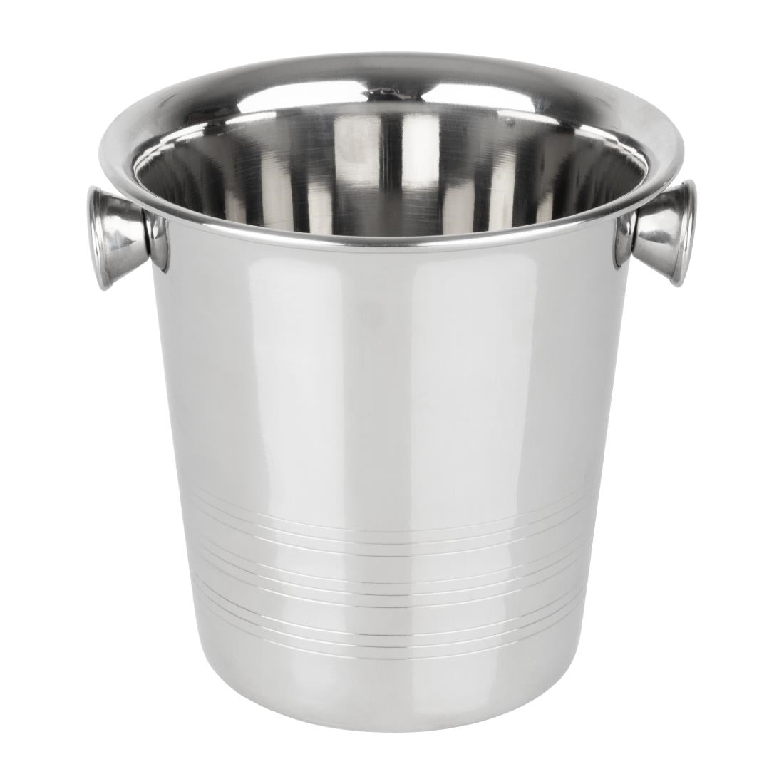 Seau à glace en acier inoxydable avec poignées et rainures Olympia 1050ml