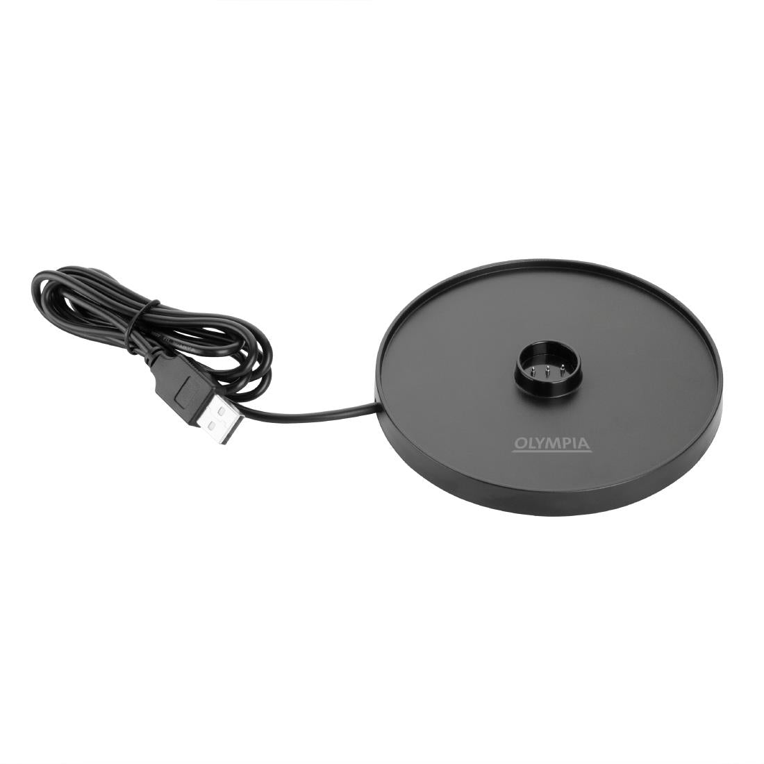 Lampe de table avec abat-jour rond Olympia Lucca verte 300mm
