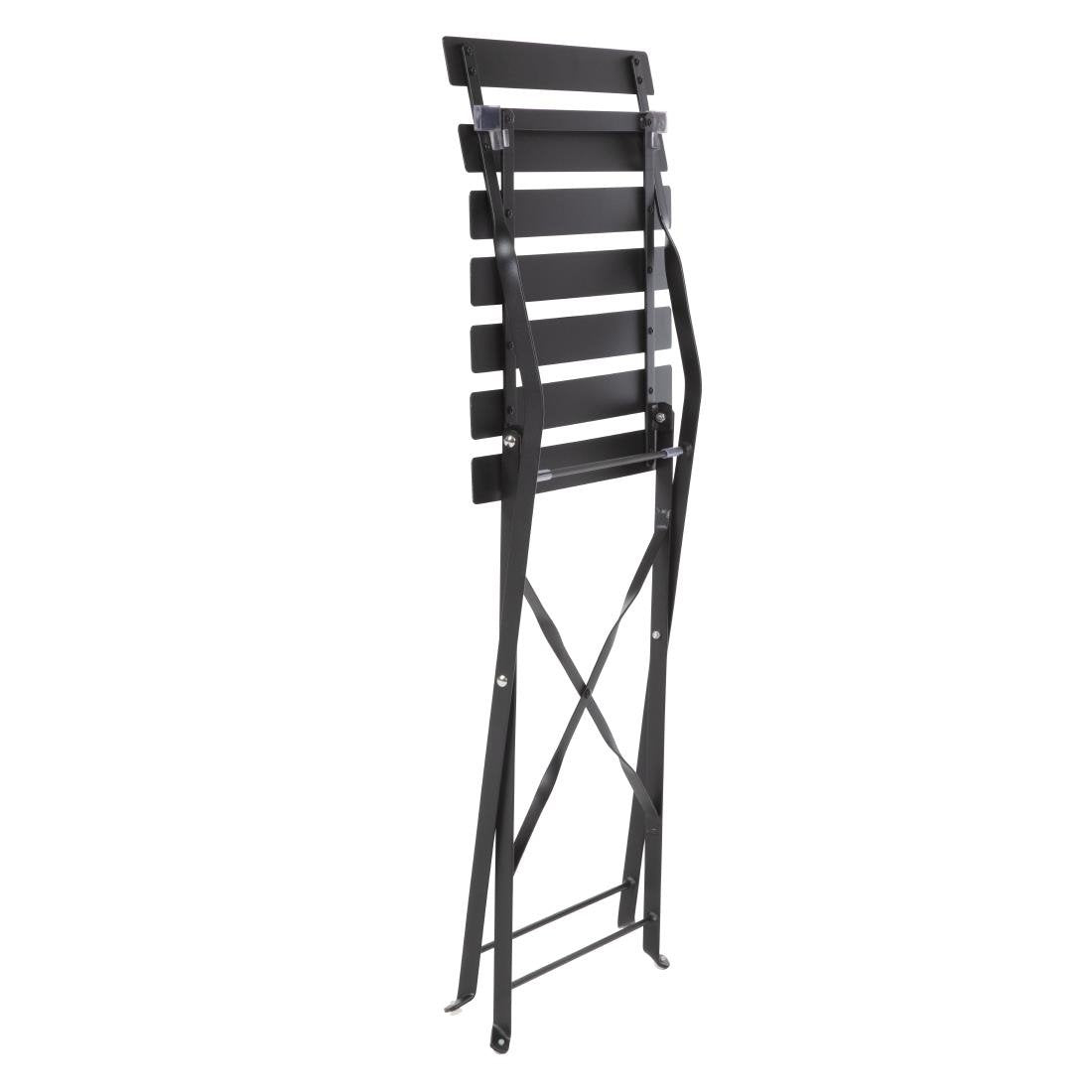 Ensemble table et 2 chaises pliantes d'extérieur en acier noir Bolero