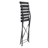 Ensemble table et 2 chaises pliantes d'extérieur en acier noir Bolero