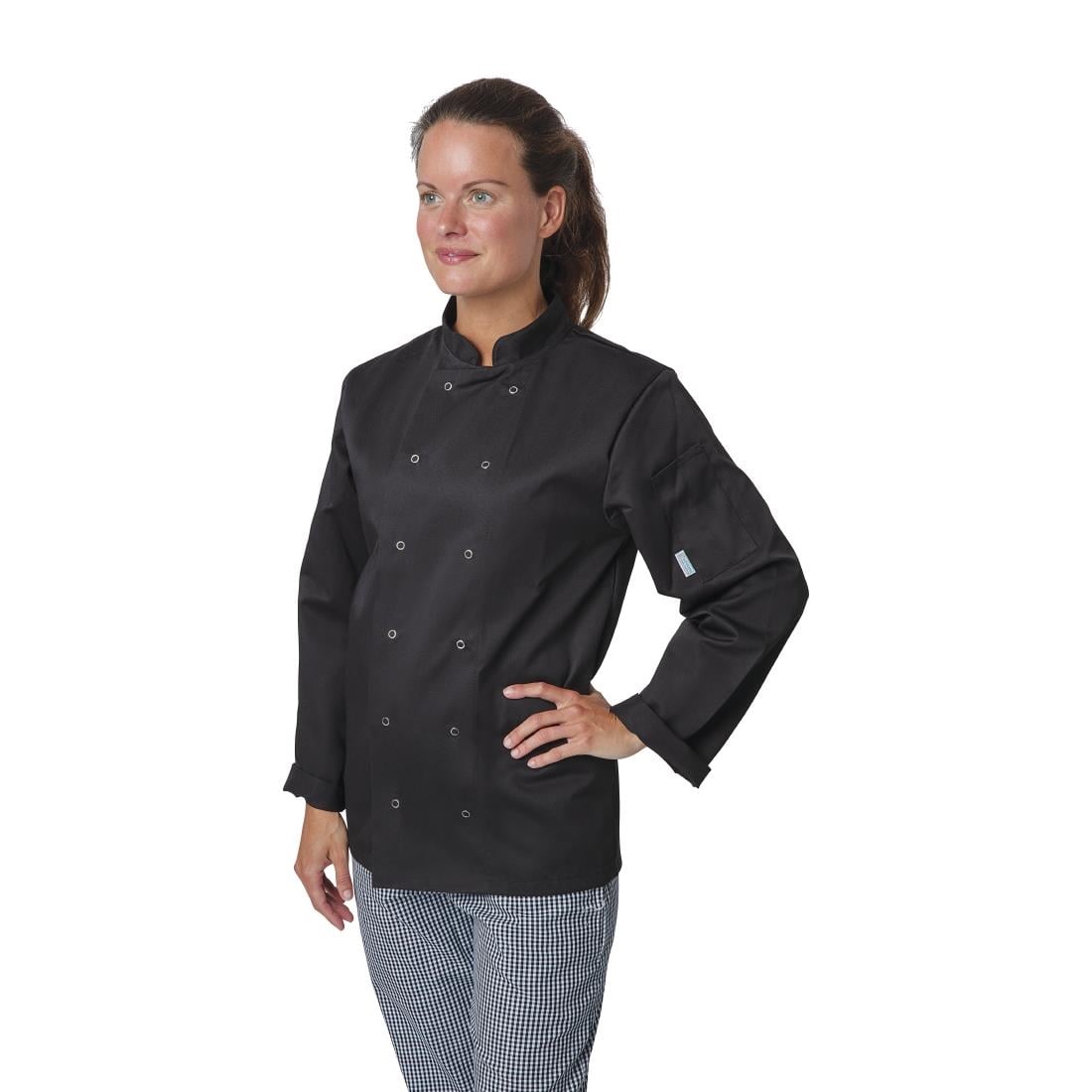 Veste de cuisine mixte Whites Vegas manches longues noire - NISBETS