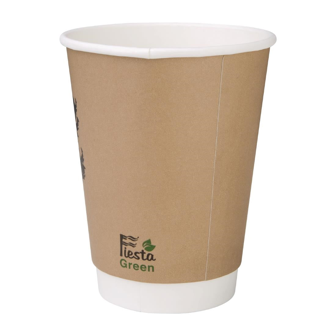 Gobelets boissons chaudes compostables en PLA double paroi Fiesta Compostable 355ml (Lot de 500) - NISBETS
