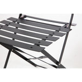 Ensemble table et 2 chaises pliantes d'extérieur en acier noir Bolero