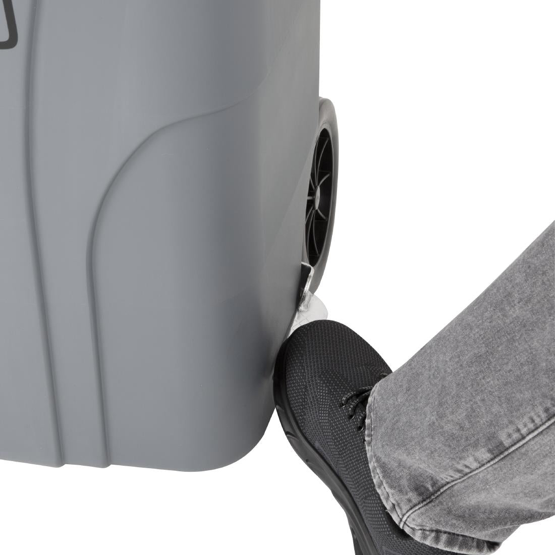 Poubelle à roulettes  avec pédale Jantex 120L grise