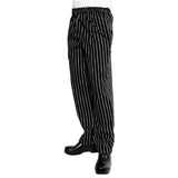 Pantalon de cuisine mixte Baggy Chef Works rayé noir et blanc - NISBETS