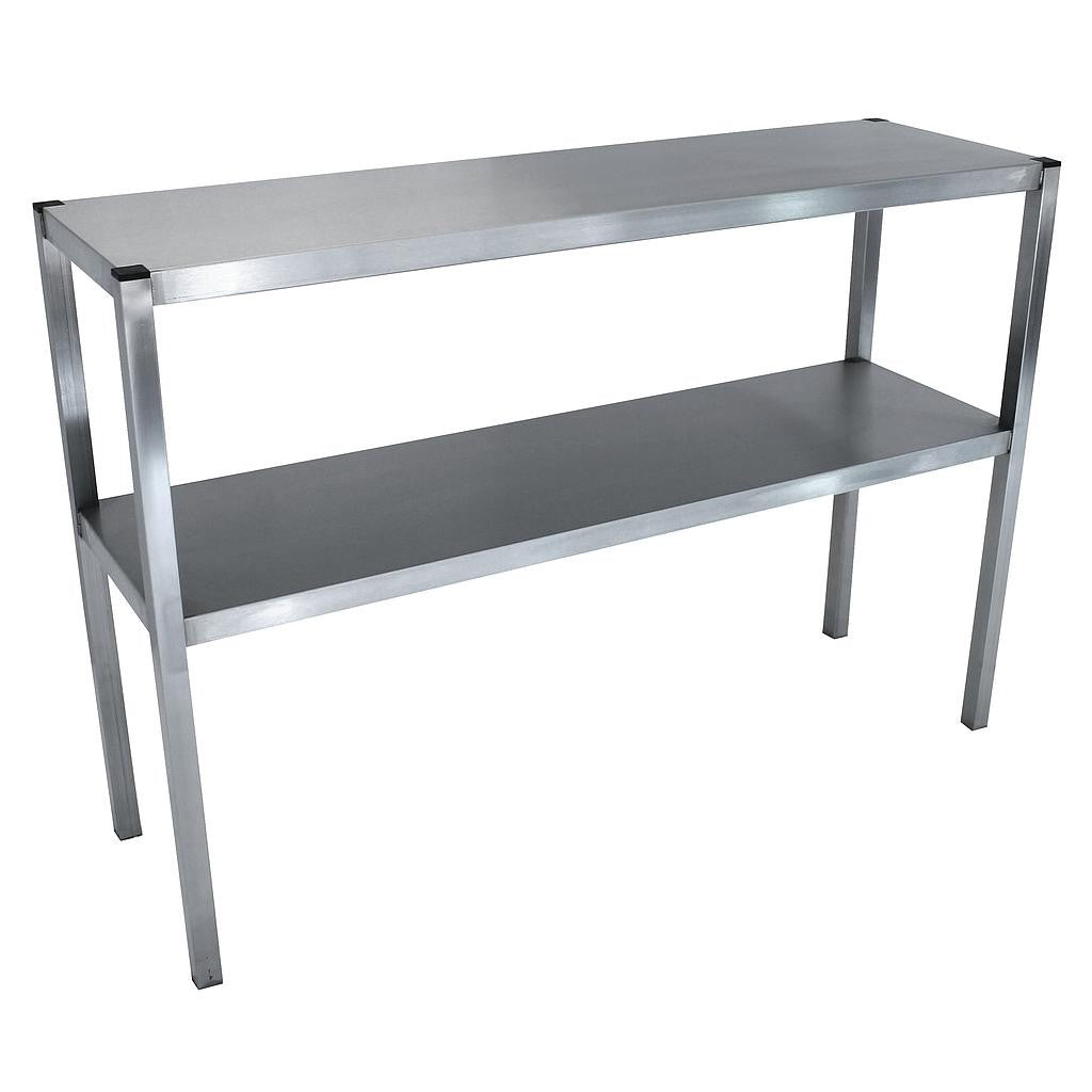 Etagère du chef à poser en inox - 2 niveaux - Profondeur 400 mm - Longueur 1800 mm - ECP18402