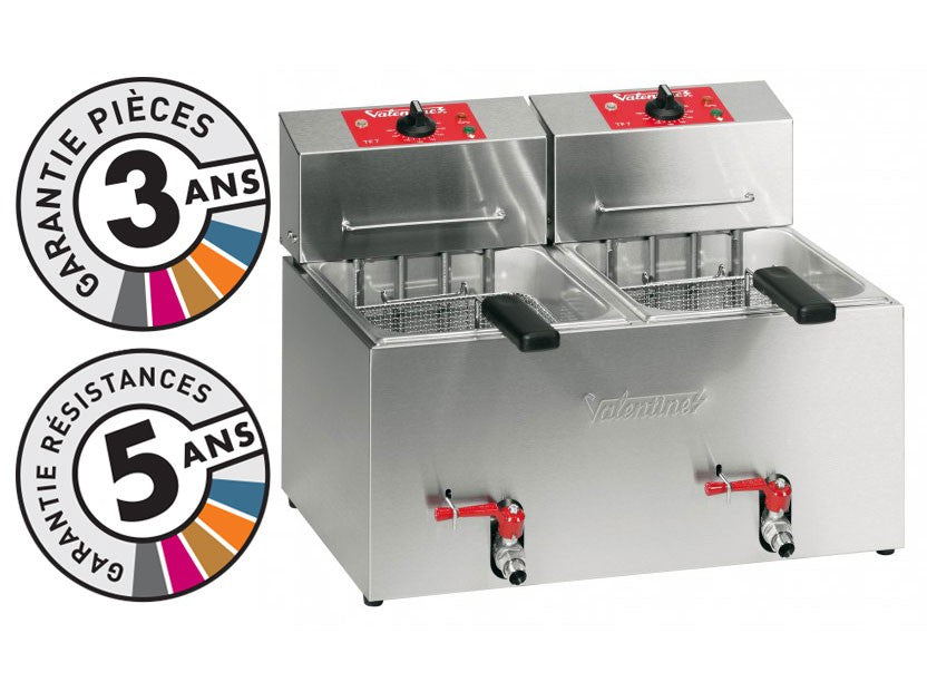 Friteuse électrique de table - 2x7 litres - Valentine - TF77T