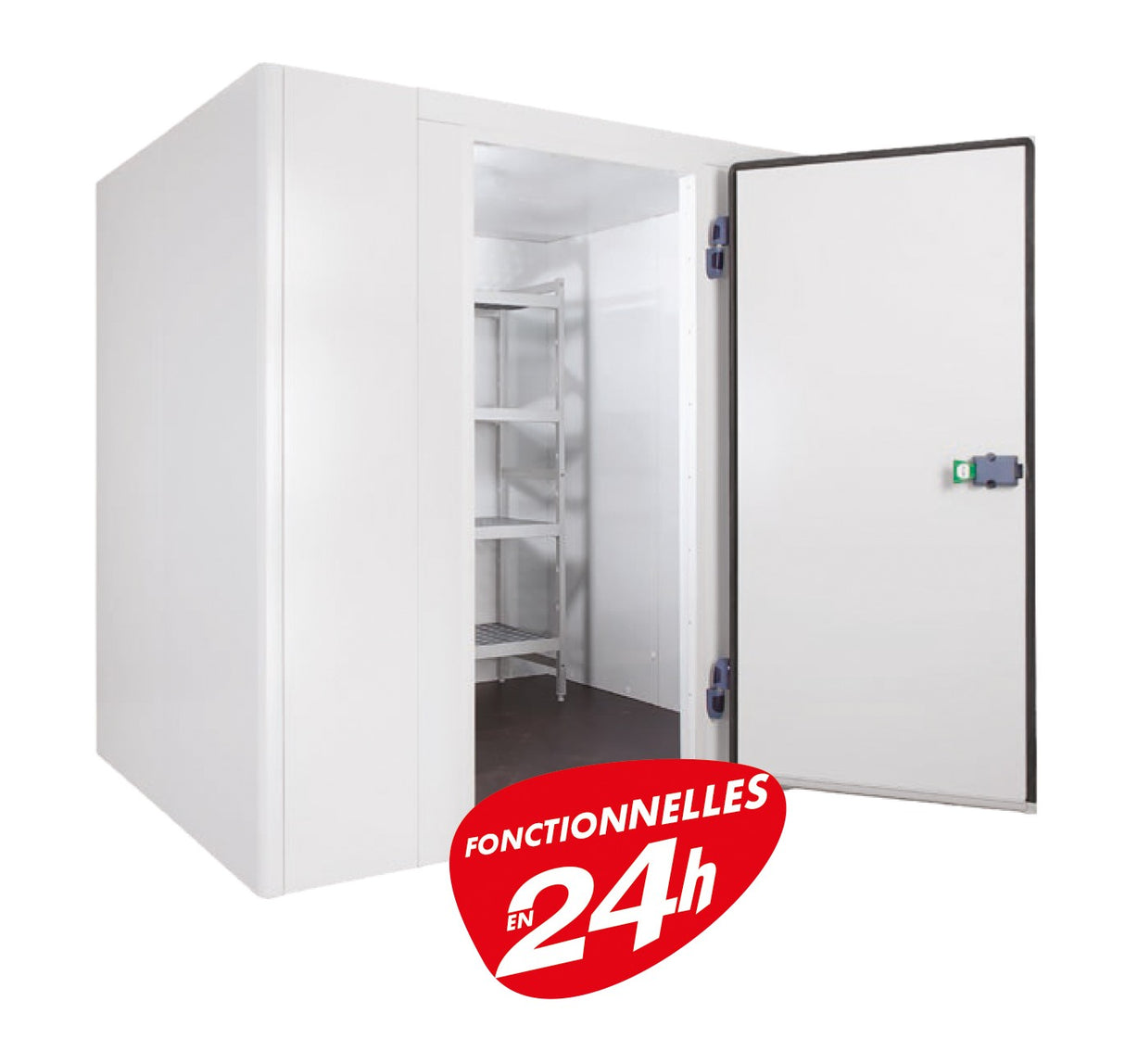 Furnotel - Chambre froide négative 1320 X 1700 mm + Groupe Frigo + Rayonnages - CN044