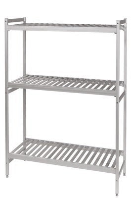 Furnotel - Rayonnage simple Duralinox & étagères polymère - Prof. 460 mm - Long. 2187 mm - R4C03