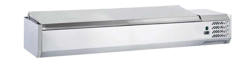 Furnotel - Vitrine positive couvercle inox pour 8 bacs GN 1/3 - 110 W - VRC181GN13X