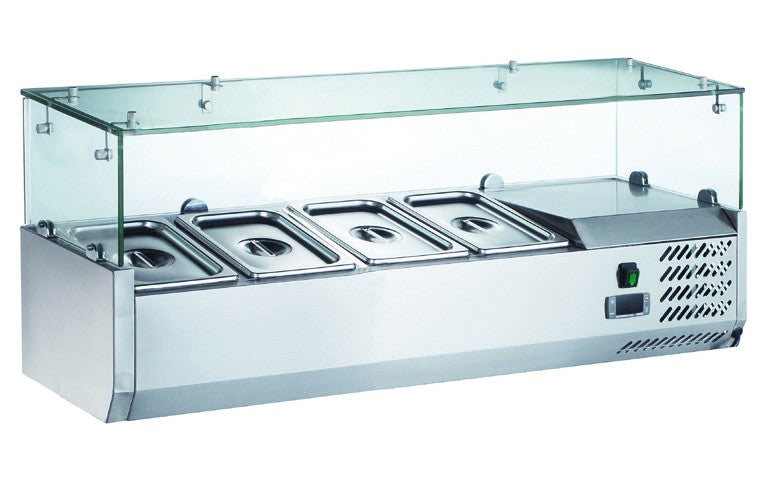 Furnotel - Vitrine positive vitrage droit pour 6 bacs GN 1/3 - 110 W - V151GN13X