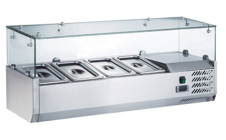 Furnotel - Vitrine positive vitrage droit pour 9 bacs GN 1/3 - 110 W - V21GN13X