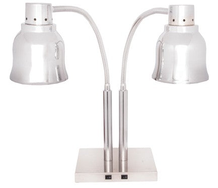 Lampe chauffante sur pied - Chromée / Double - 240002B