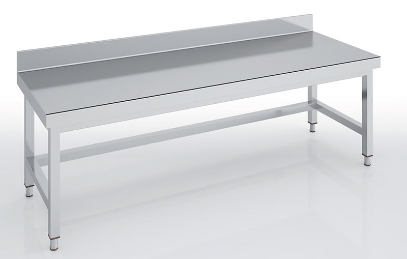 Table Soubassement Adossée Inox Série 700 180x60 cm